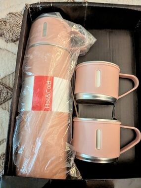 Vacuum Flask Set 500ml Pink